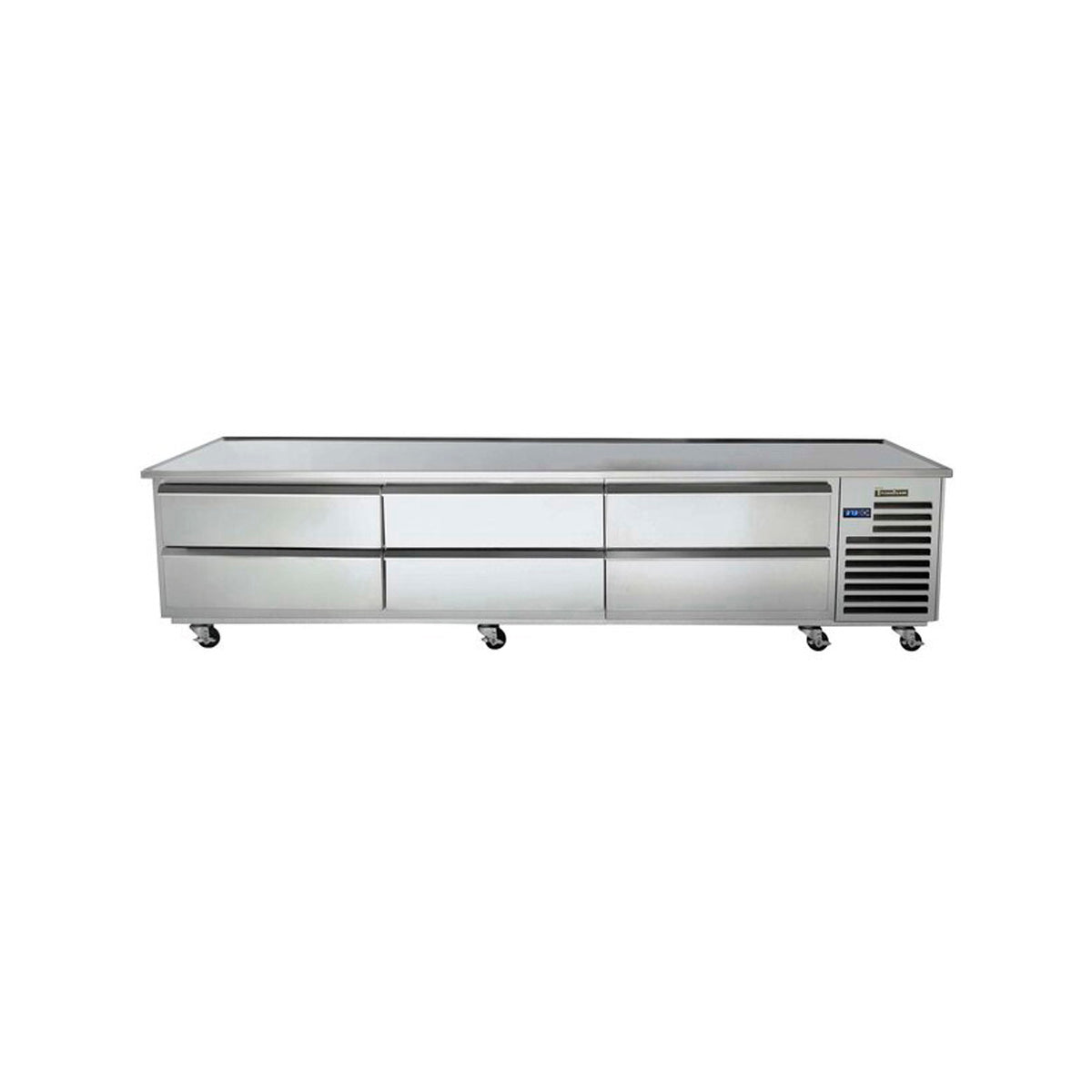 Traulsen TE096HT 96-Inch Refrigerated Chef Base — 6 drawers