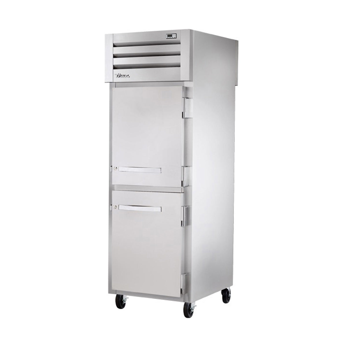 True STG1RPT-2HS-2HS-HC 2-door pass-thru refrigerator, front angle view, doors closed