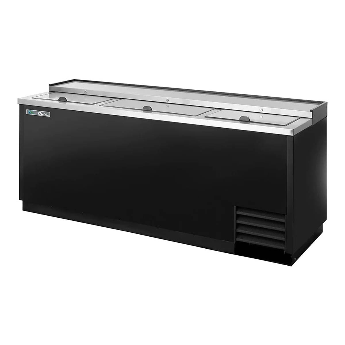 True TD-80-30-HC deep well bottle cooler, black, front angle view