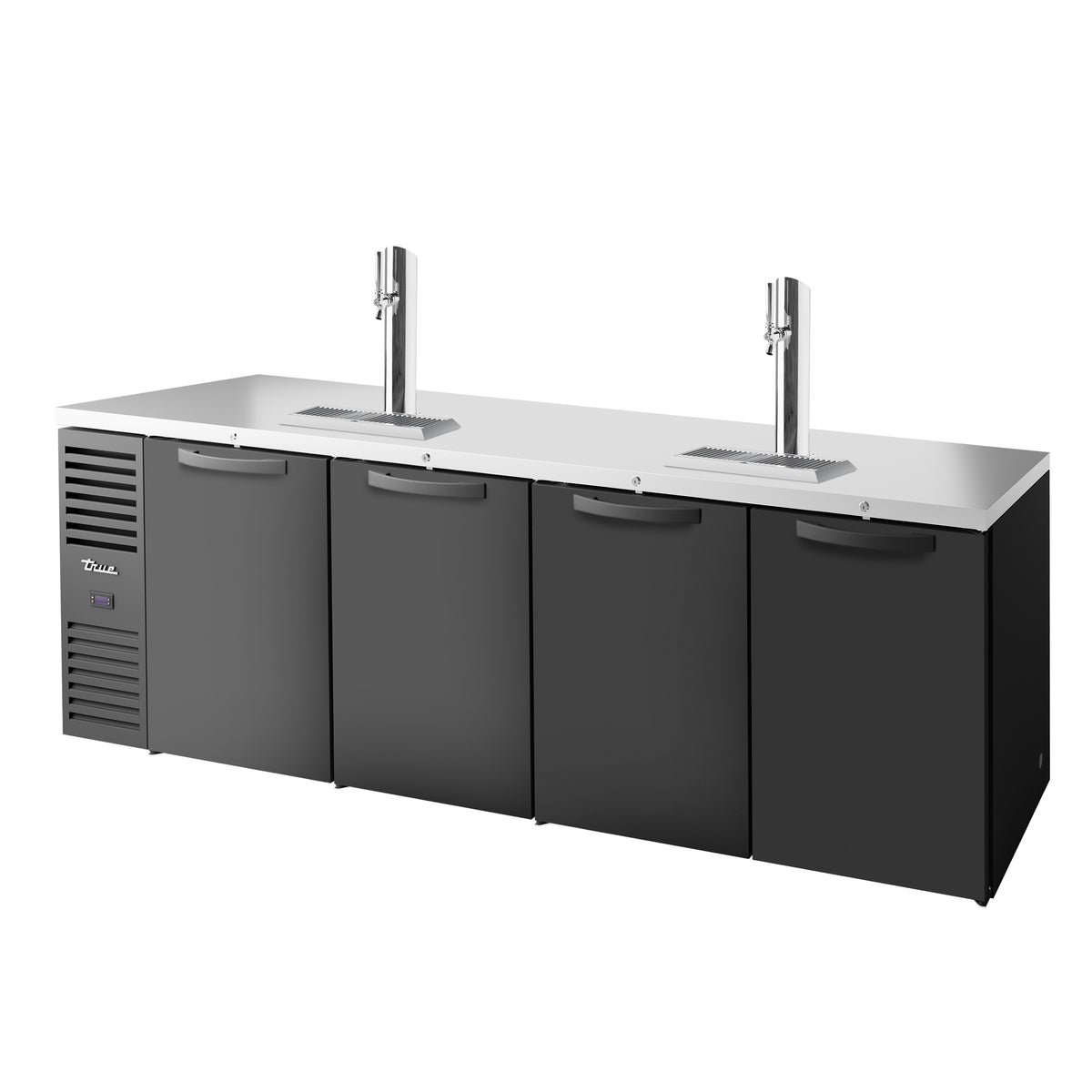 True TDR108-RI direct draw beer dispenser, black, front angle view