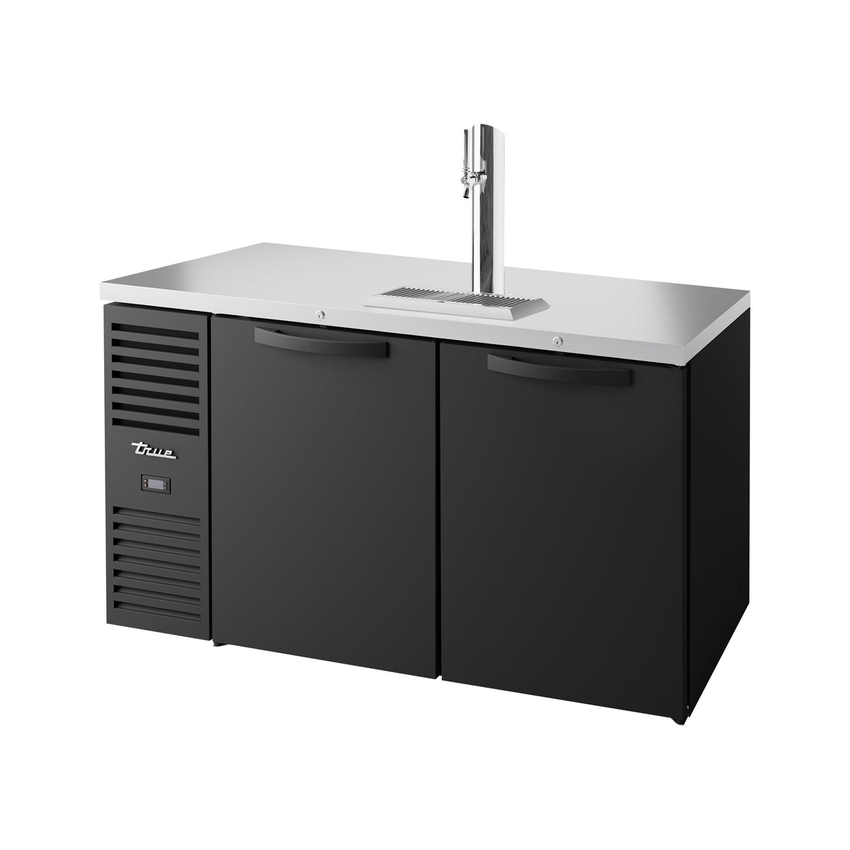 True TDR60-RI direct draw beer dispenser, black, front angle view