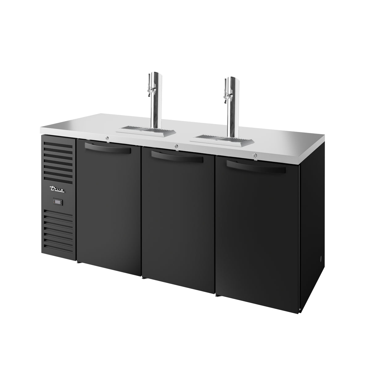 True TDR84-RI direct draw beer dispenser, black, front angle view