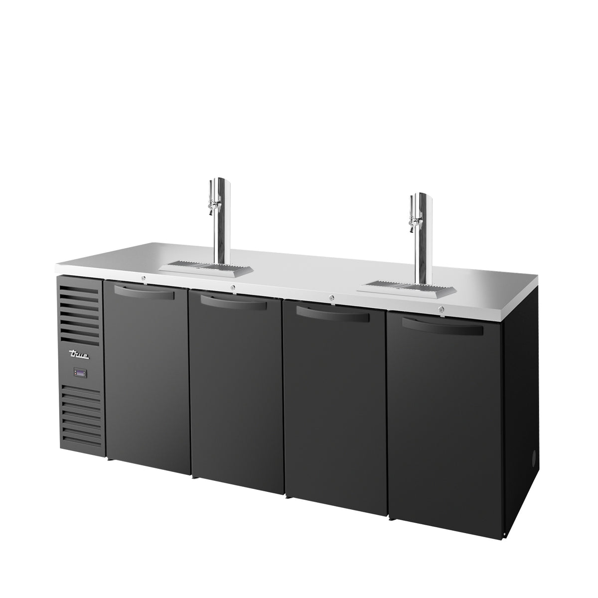 True TDR92-RI direct draw beer dispenser, black, front angle view