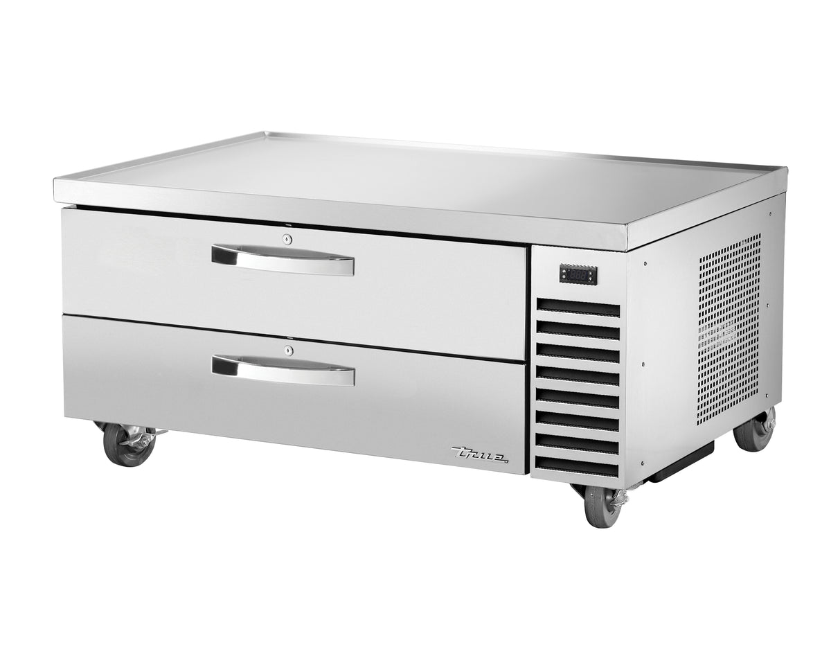 True TRCB-52-HC~SPEC3 2-drawer chef base, front angle view, drawers closed