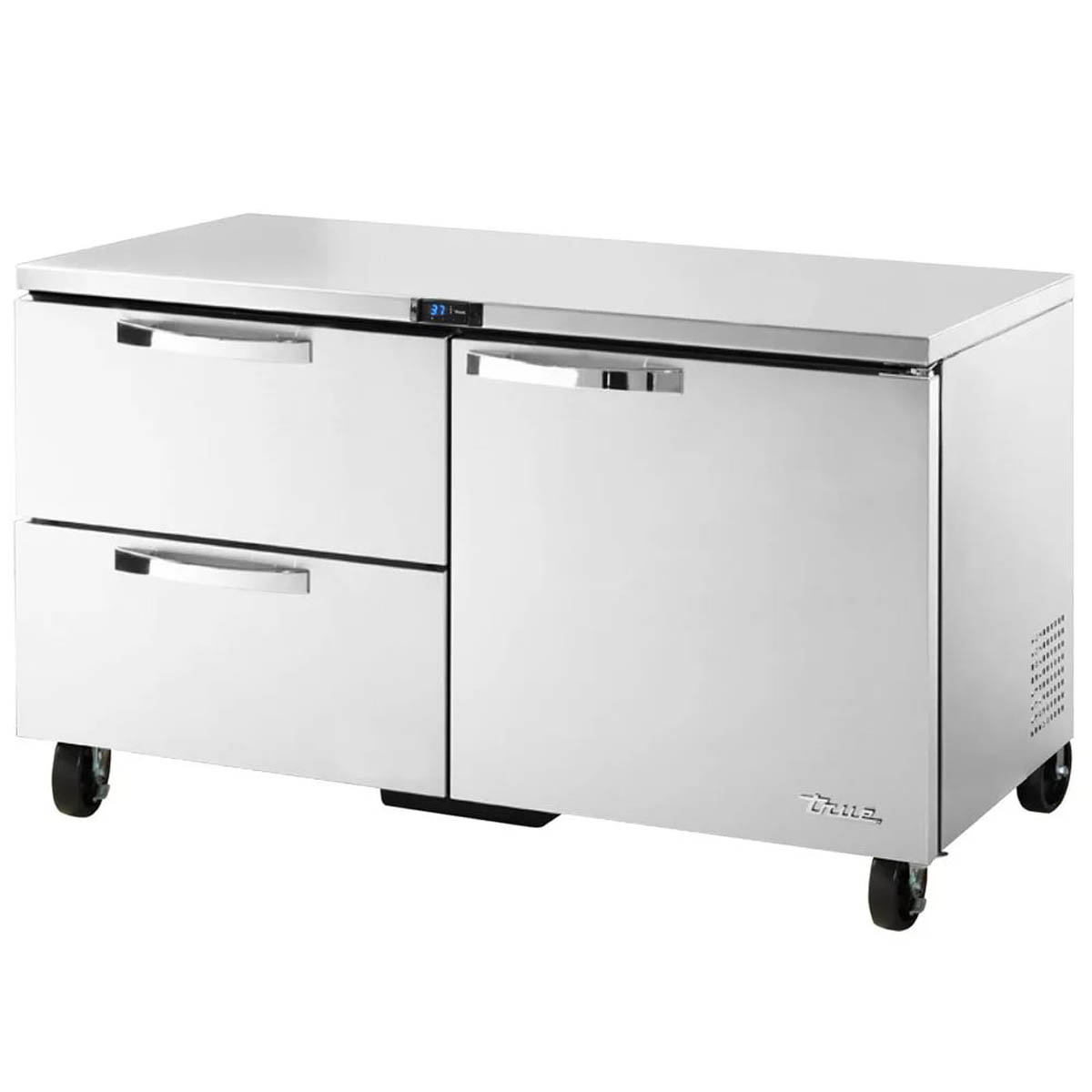 True TUC-60-32D-2-HC~SPEC3 1-door, 2-drawer deep undercounter refrigerator, front angle view