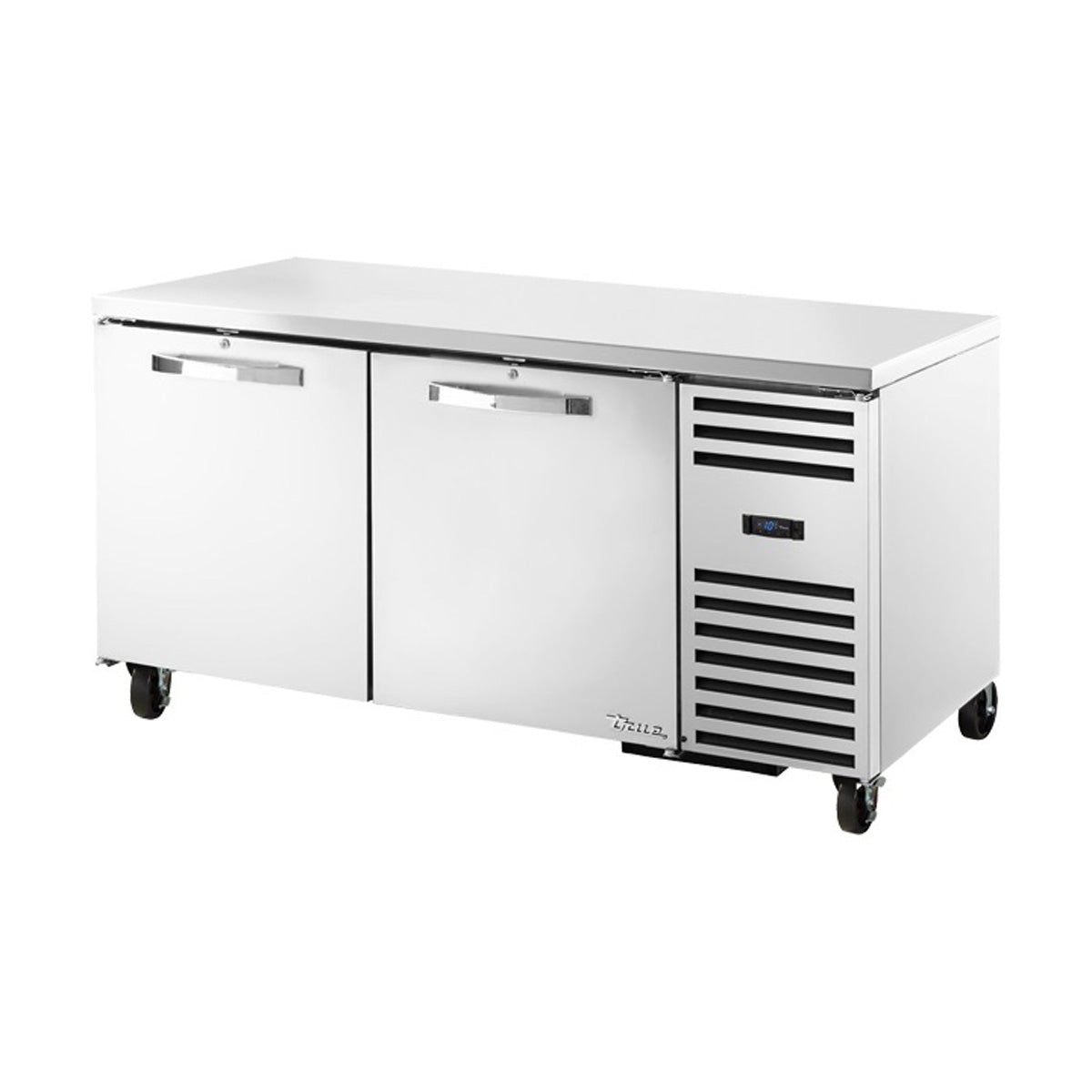 True TUC-67F-HC~SPEC3 2-door deep undercounter freezer, front angle view