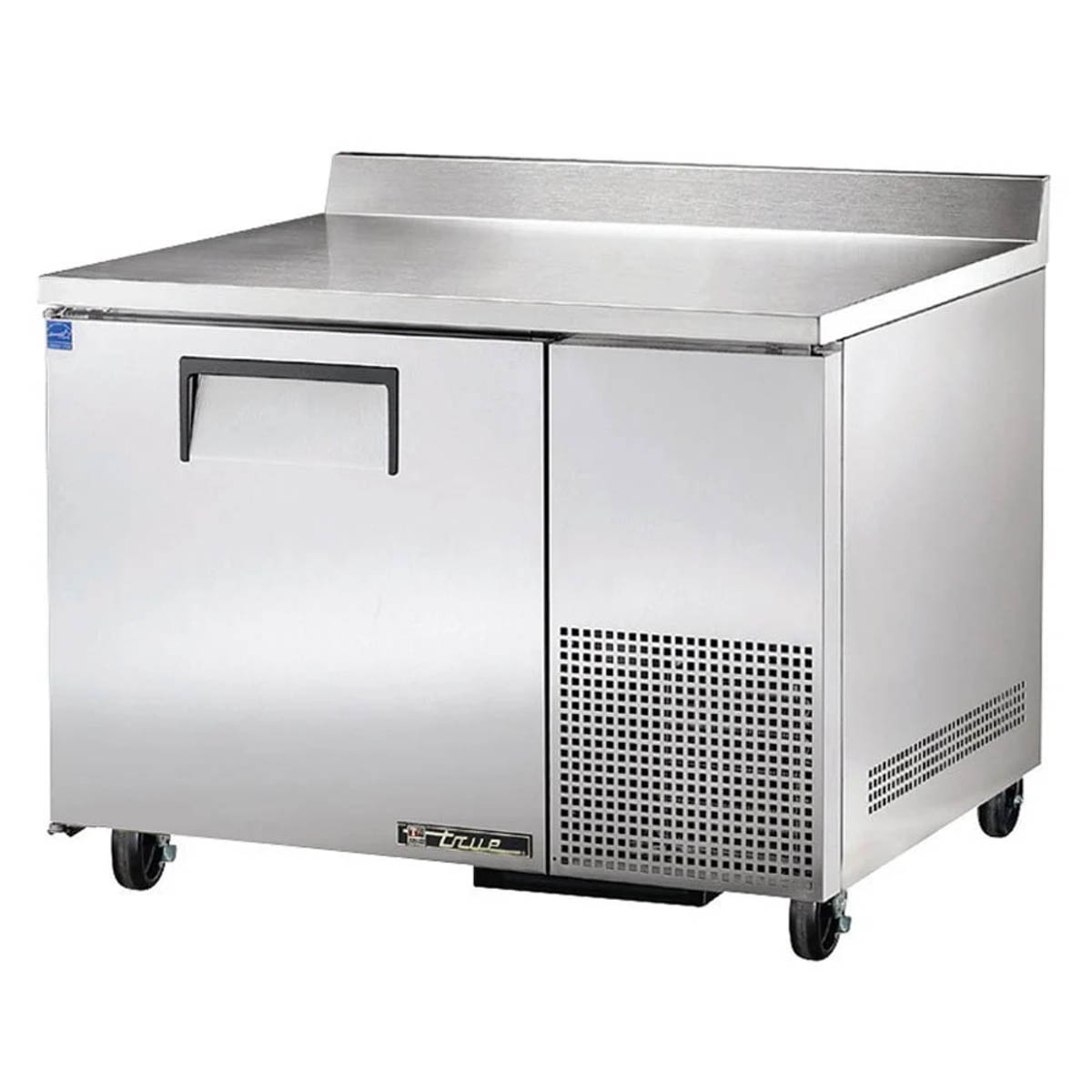 True TWT-44-HC 1-door deep worktop refrigerator, front angle view, door closed