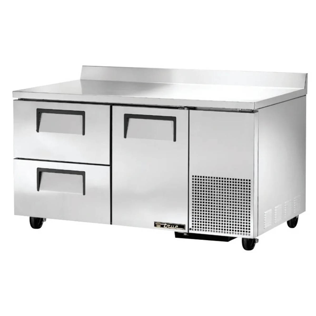 True TWT-60-32D-2-HC 1-door 2-drawer deep worktop refrigerator, front angle view, door and drawers closed