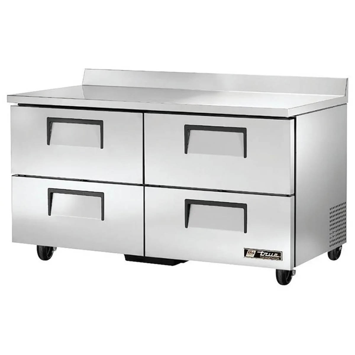 True TWT-60D-4-HC 4-drawer worktop refrigerator, front angle view, drawers closed