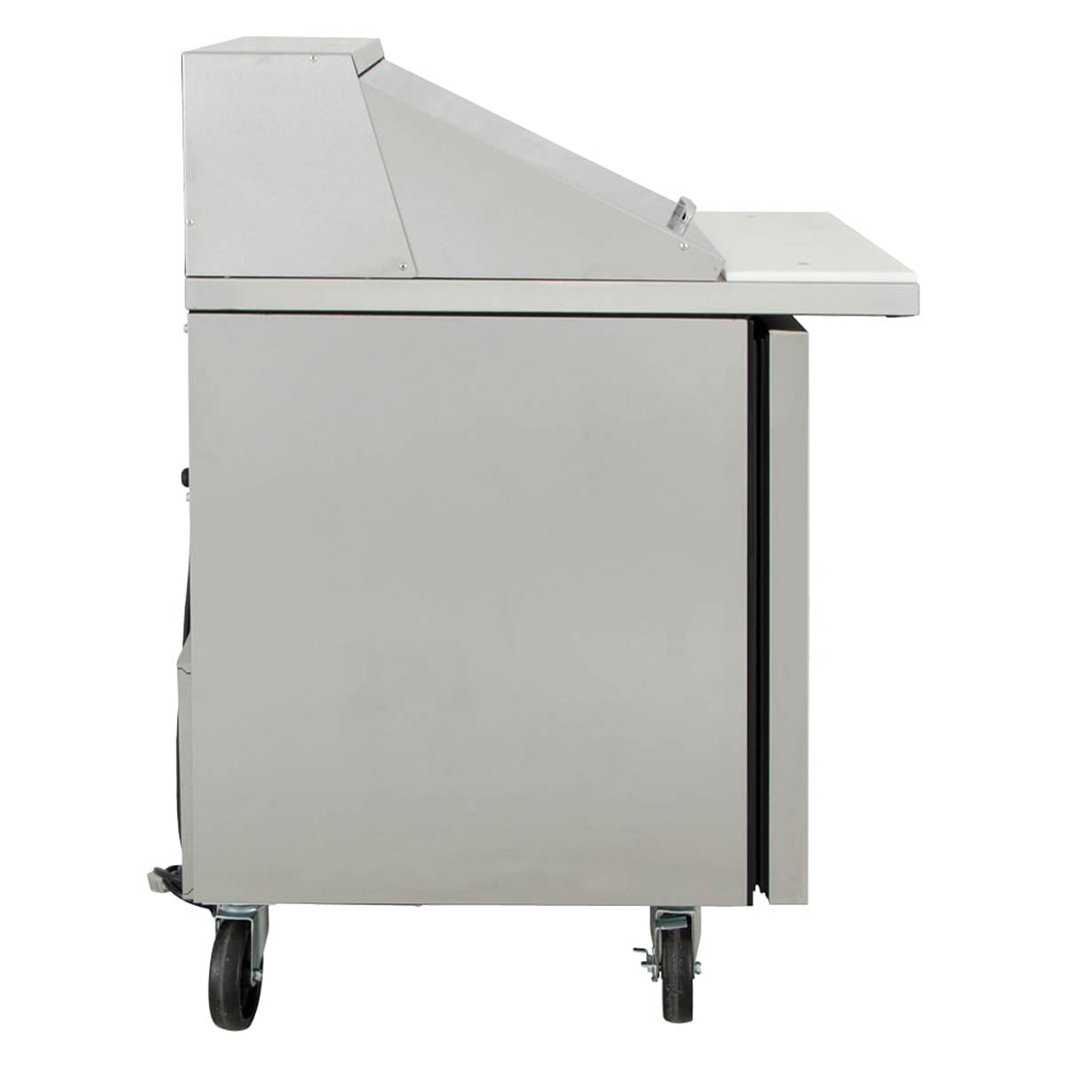 True TSSU-27-12M-C-HC sandwich/salad prep table, side view