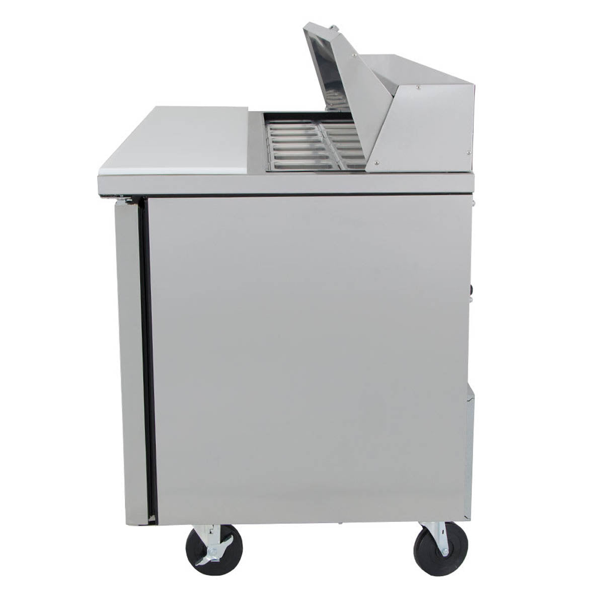 True TSSU-60-16-HC sandwich/salad prep table, side view