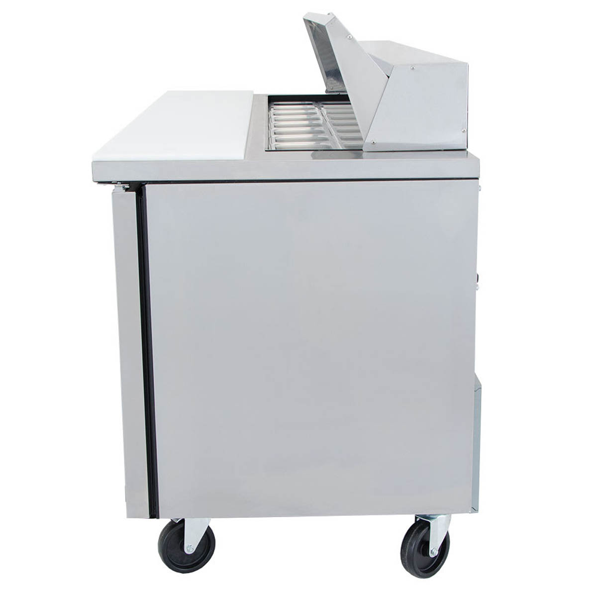 True TSSU-72-18-HC sandwich/salad prep table, side view