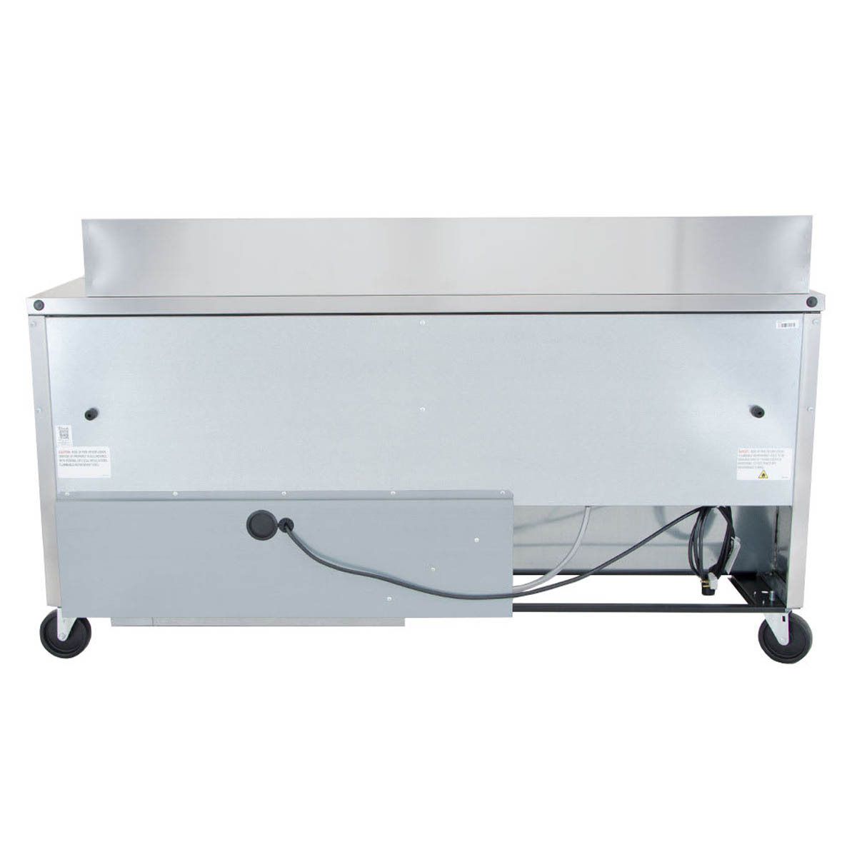 True TSSU-72-18-HC sandwich/salad prep table, back view with power cord