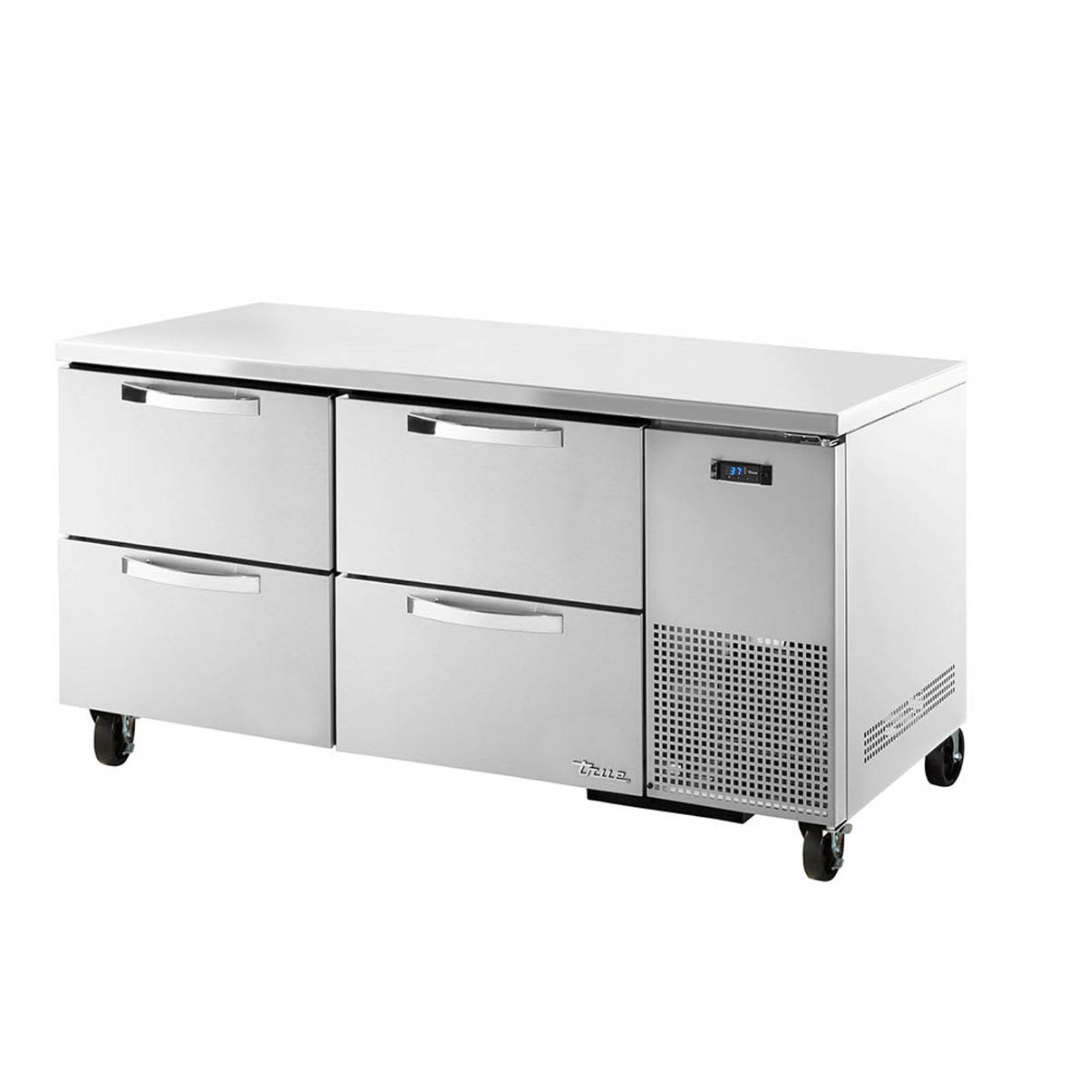 True TUC-67D-4-HC~SPEC3 4-drawer deep undercounter refrigerator, front angle view