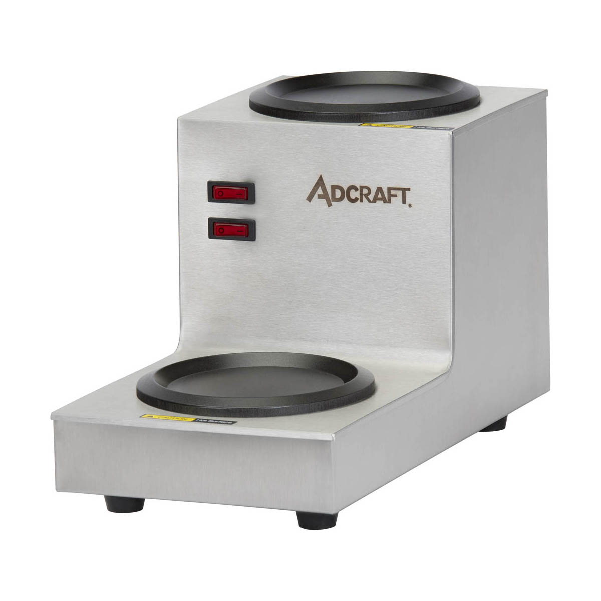 Adcraft TWP Step Up Warmer Plate w/ (2) Warmers, Manual On/off Switch (for Each Brewer) / 500W-120V
