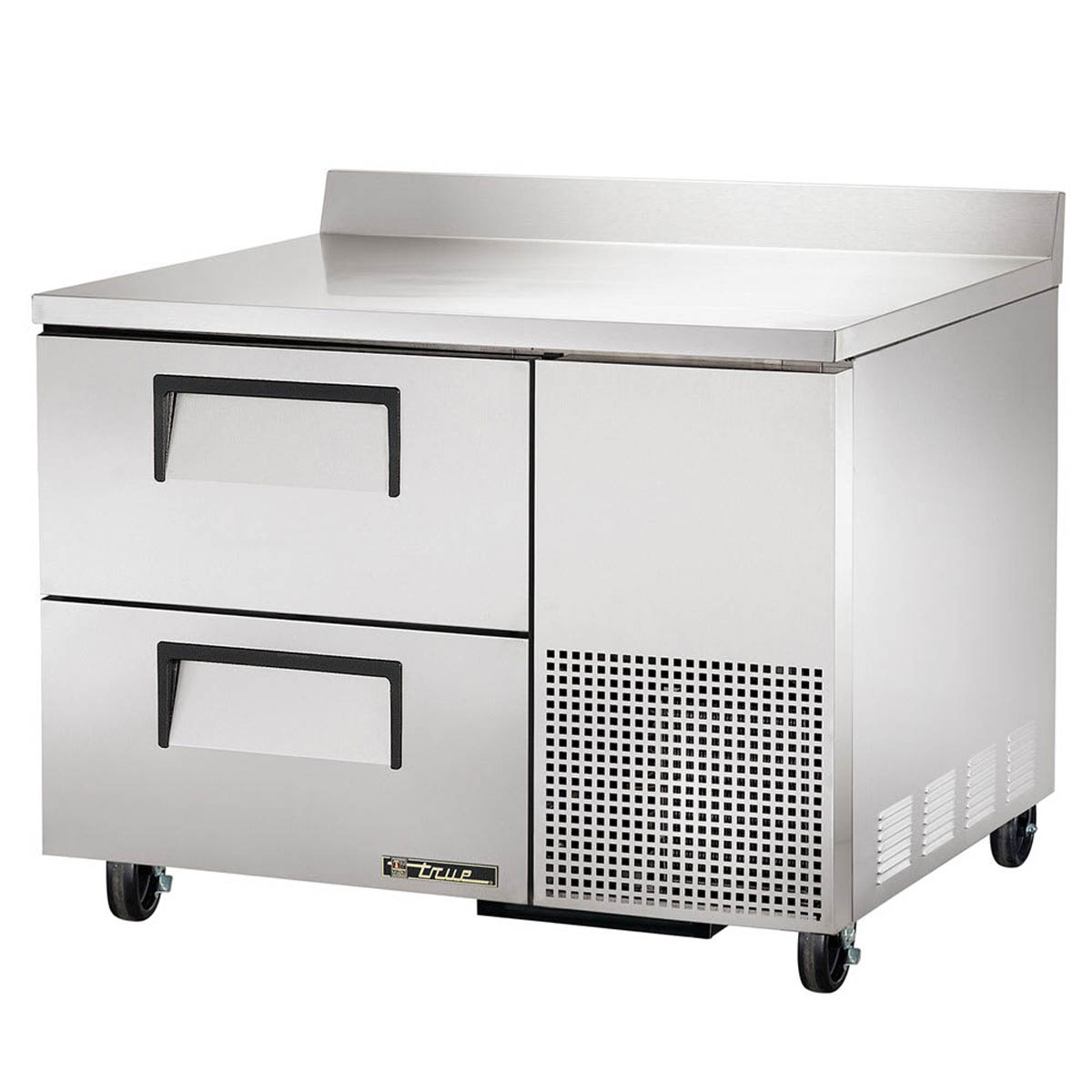 True TWT-44D-2-HC 2-drawer deep worktop refrigerator, front angle view, drawers closed