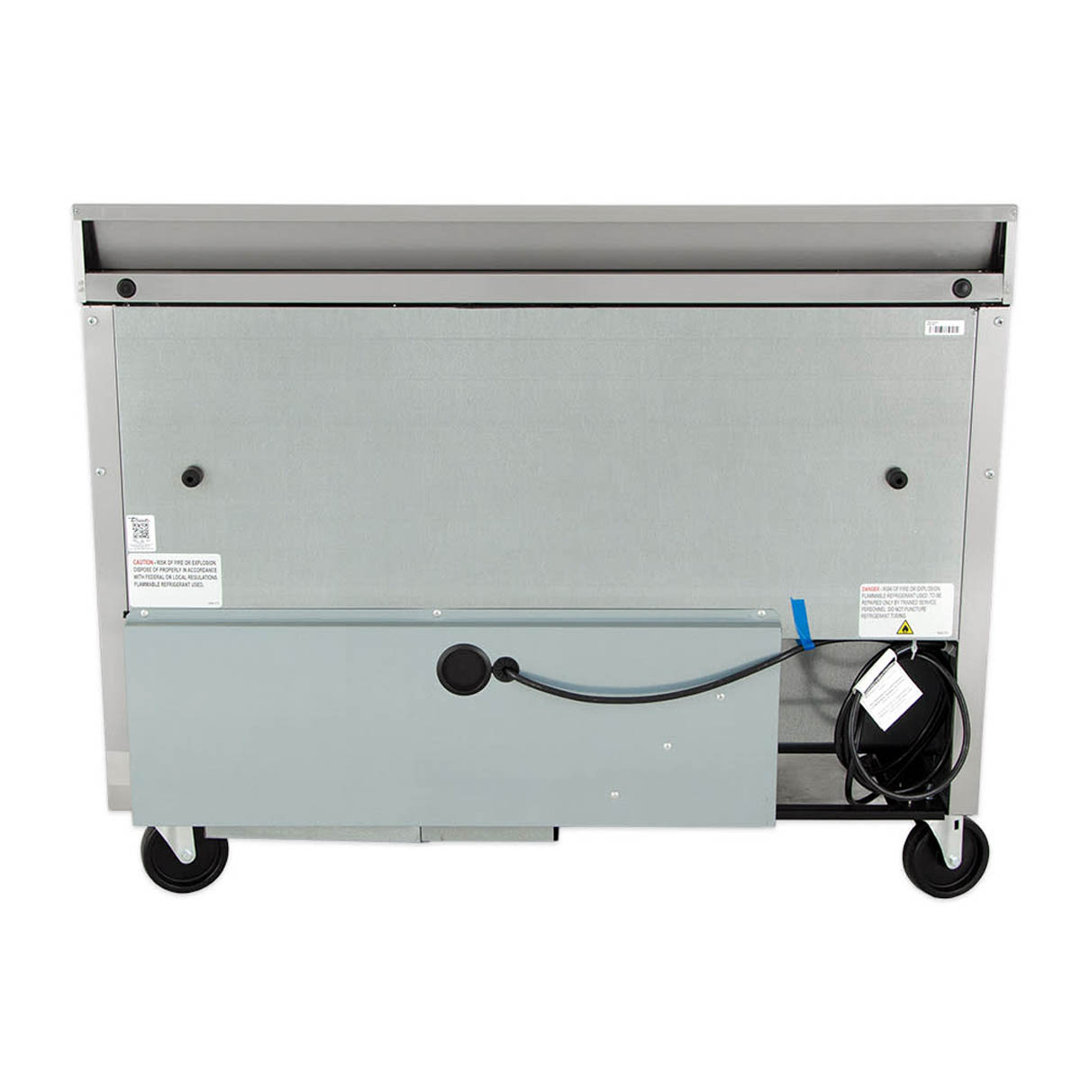 True TWT-48-HC 2-door worktop refrigerator, back view with power cord