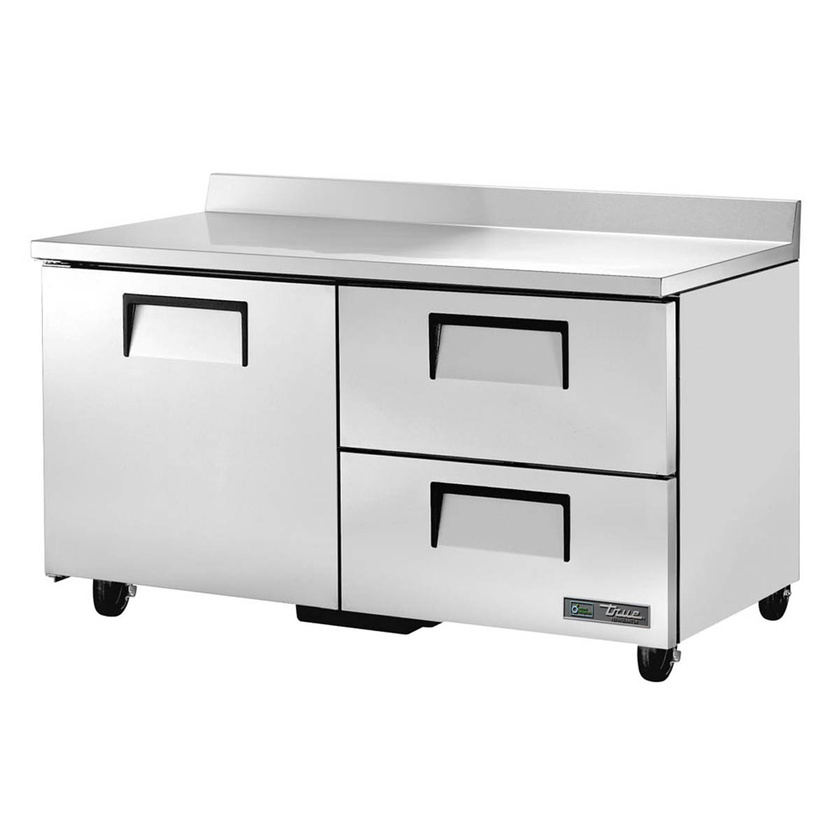 True TWT-60D-2-HC 1-door 2-drawer worktop refrigerator, front angle view, door and drawers closed