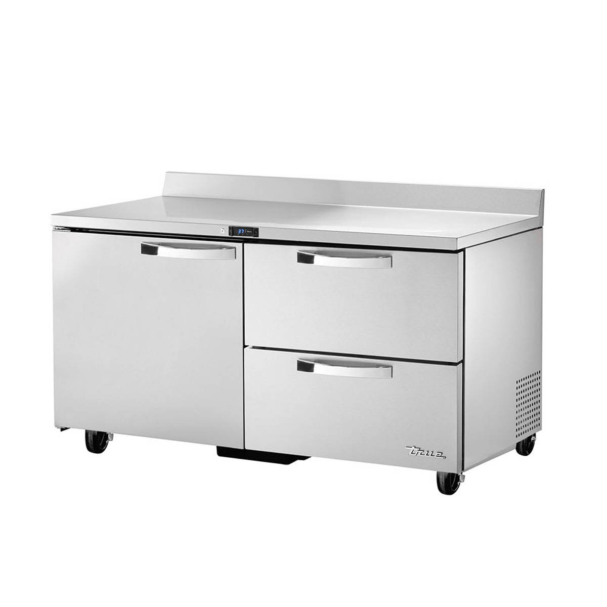 True TWT-60D-2-HC~SPEC3 1-door 2-drawer worktop refrigerator, front angle view, door and drawers closed