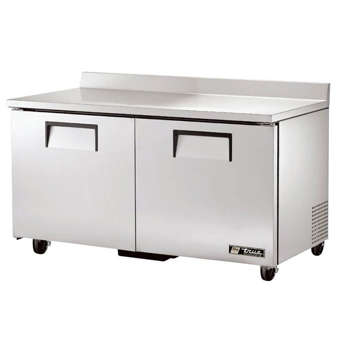 True TWT-60F-HC 2-door worktop freezer, front angle view, doors closed