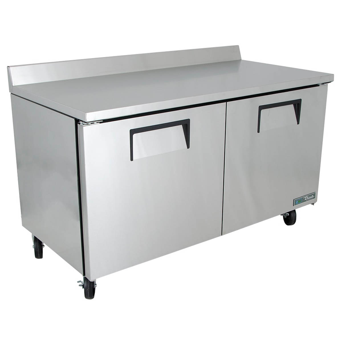 True TWT-60F-HC 2-door worktop freezer, left front angle view