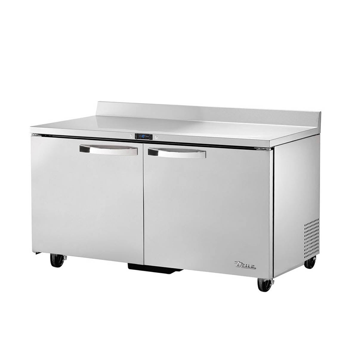True TWT-60F-HC~SPEC3 2-door worktop freezer, front angle view, doors closed