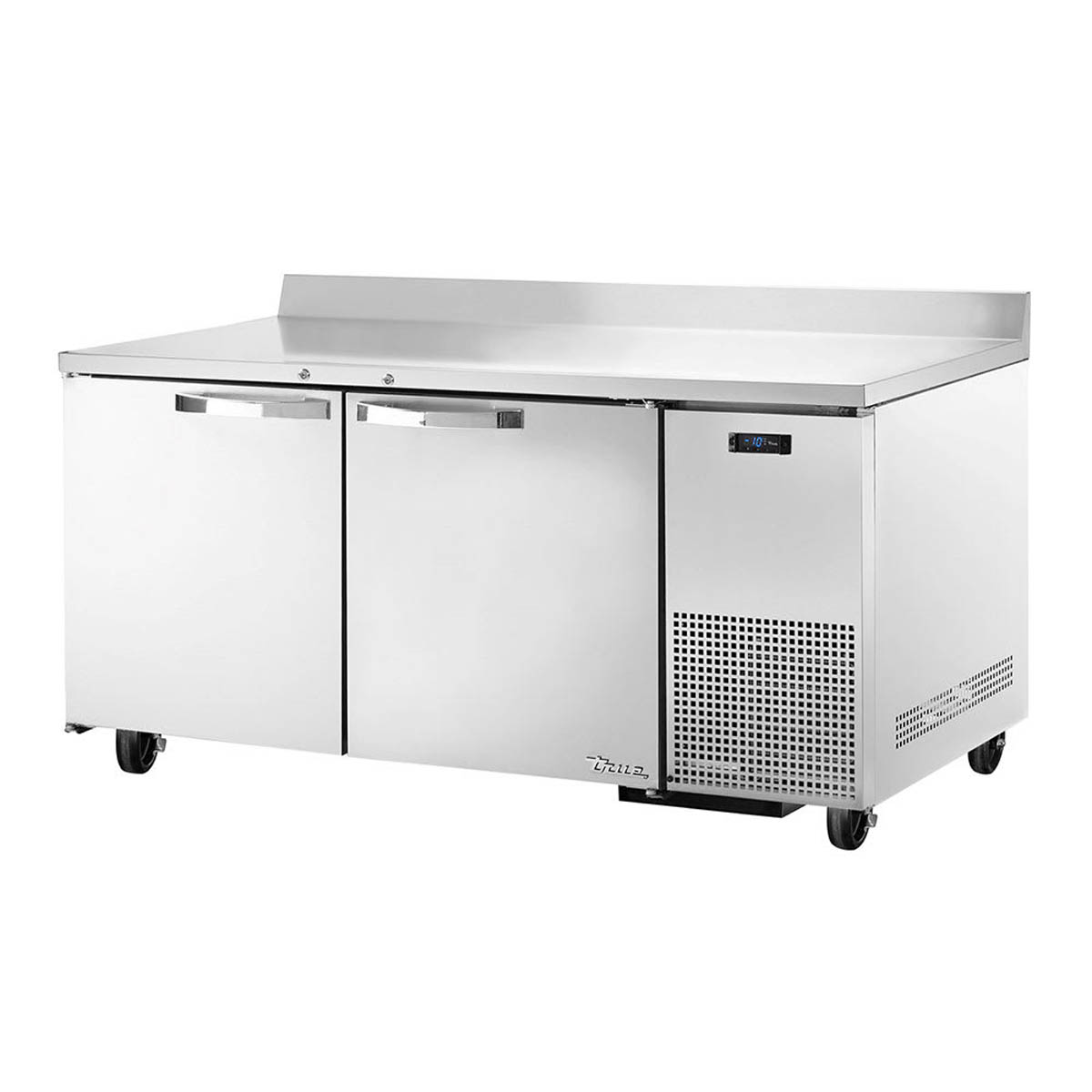 True TWT-67F-HC~SPEC3 2-door deep worktop freezer, front angle view, doors closed