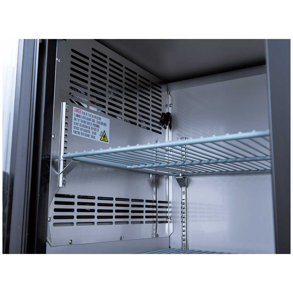 Coldline CBB-72G-T 72" Underbar Height Swing Glass Door Back Bar Cooler, Black