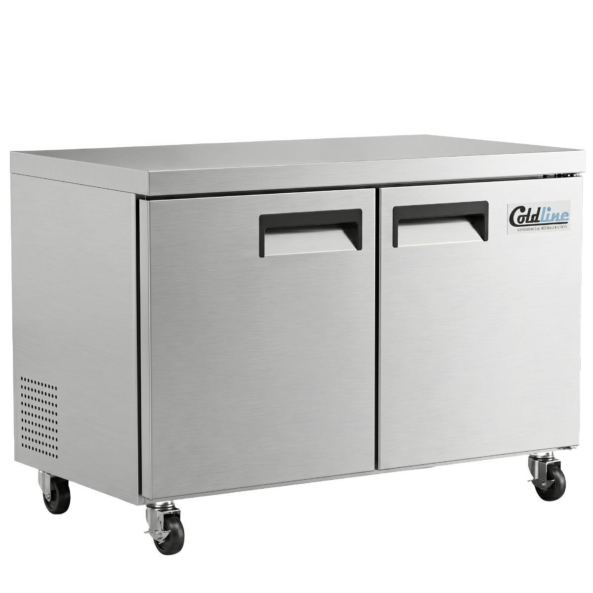 Coldline UC-48F undercounter worktop freezer, angled front view