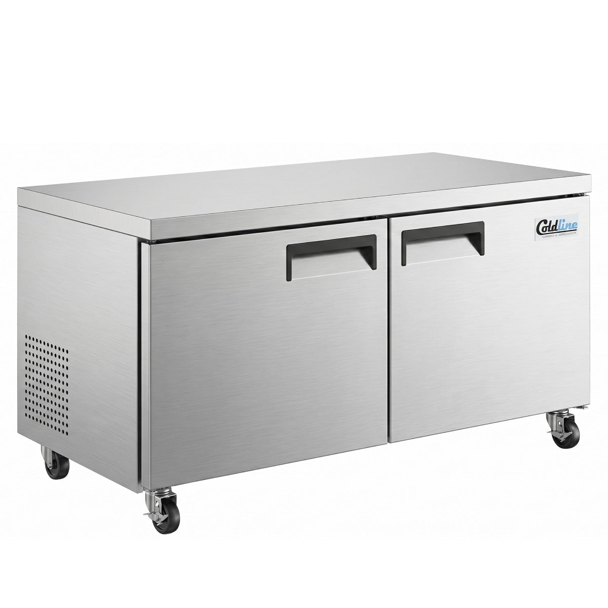 Coldline UC-60F undercounter worktop freezer, angled front view