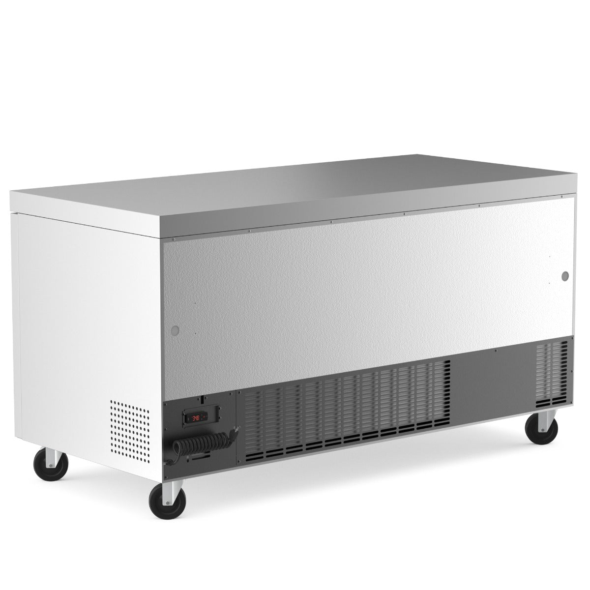 Coldline UC-60R undercounter worktop refrigerator, side and rear view