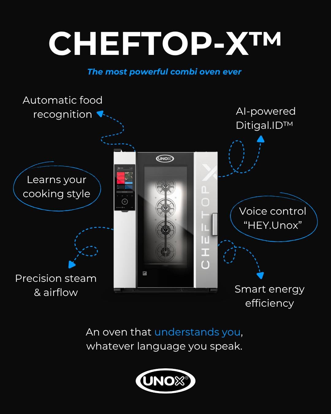 UNOX XADA-10FS-GXLS-ET CHEFTOP-X Digital.ID 10 Full-Size Gas Combi Oven