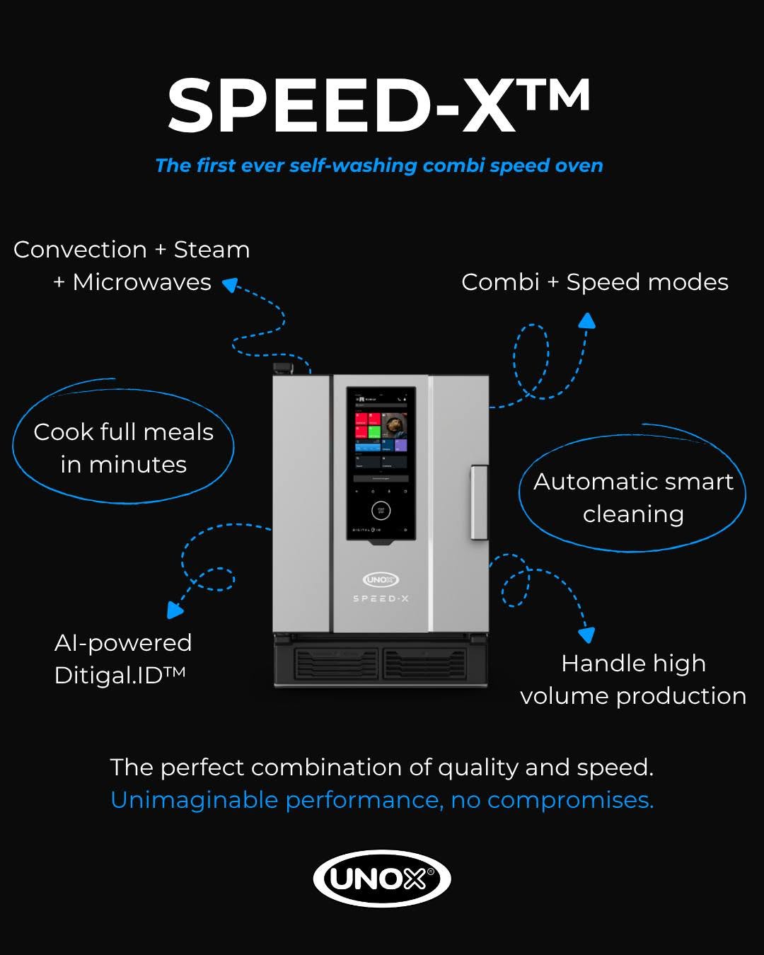 UNOX XAPA-0523-EXRS SPEED-X Digital.ID 5 or 10 GN 2/3 in combi mode Electric Combi Speed Oven