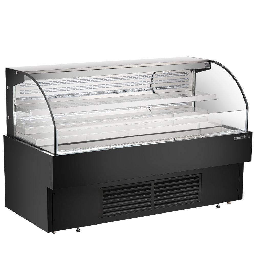 Marchia USTAR72G 71" Black Low Profile Open Air Cooler Grab and Go