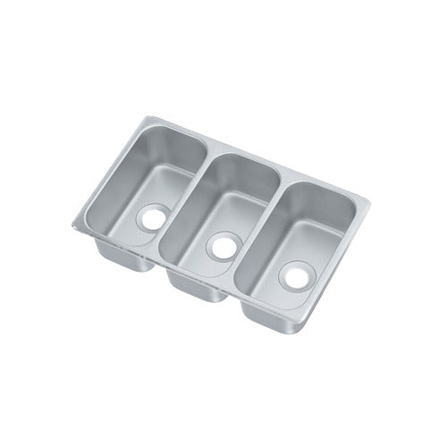 Vollrath 12065-3 Vending Cart Drop-In Sink, Three Compartment