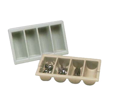 Vollrath 1375-06 Traex Silverware Cutlery Box, 4 Compartment, 12.875in W x 20.875in D x 4.5in Deep, Black Plastic — Case of 12 pieces