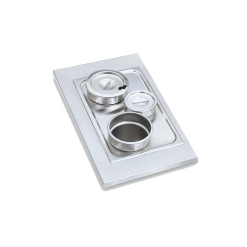 Vollrath 19193 Adapter Plate, Stainless Steel, 3 Cutout Holes - 1x 4-7/8" & 2x 6-3/8", Made in USA — Case of 4 pieces