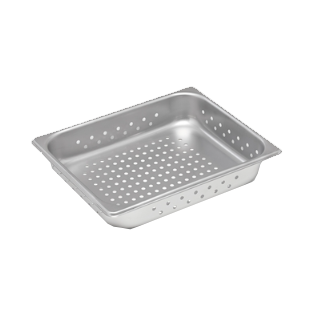 Vollrath 30223 1/2-Size Perforated Steam Table Pan, 2-1/2" Deep, 22-Gauge Steel, NSF Certified, USA Made — Case of 6 pieces