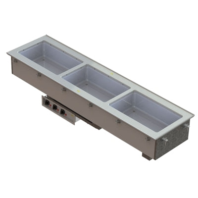 Vollrath 36642HD Short Sided Hot Well, Drop-In, (3) Pan, Thermostatic Controls