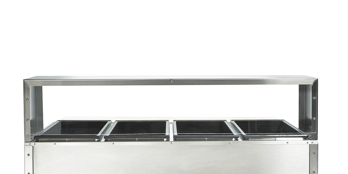 Vollrath 38054 61 ¼" ServeWell® Stainless Steel Single Deck Overshelf with Acrylic Panel Cafeteria Breath Guard - Open box