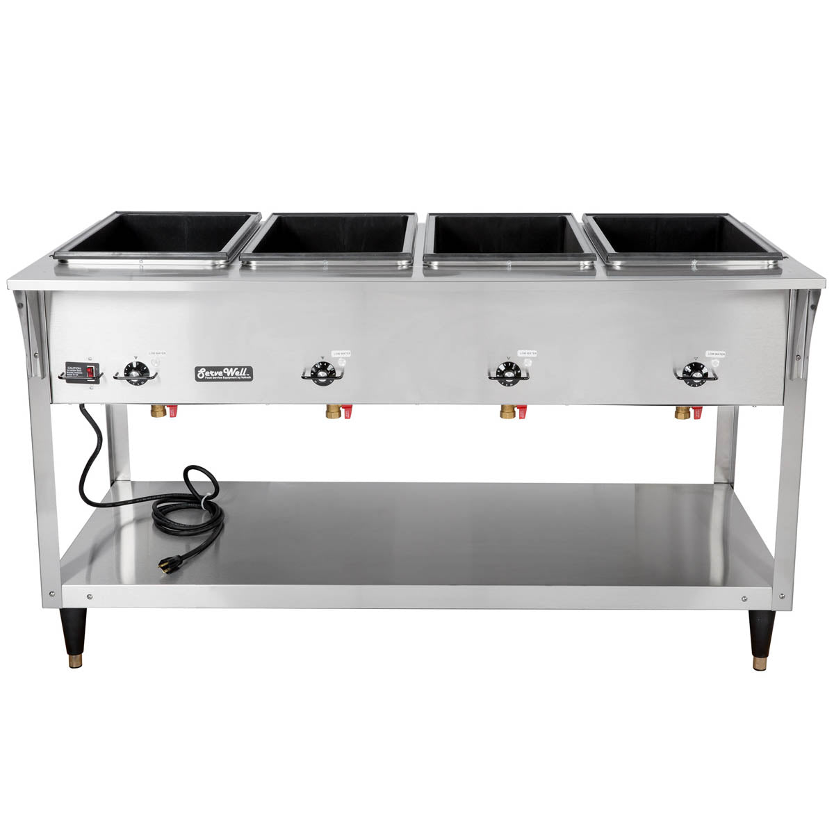 Vollrath 38219 76" ServeWell SL-Hot Food Table w/ (5) Sealed Wells and Undershelf