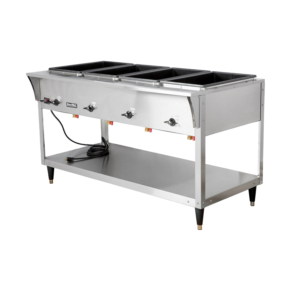 Vollrath 38219 76" ServeWell SL-Hot Food Table w/ (5) Sealed Wells and Undershelf