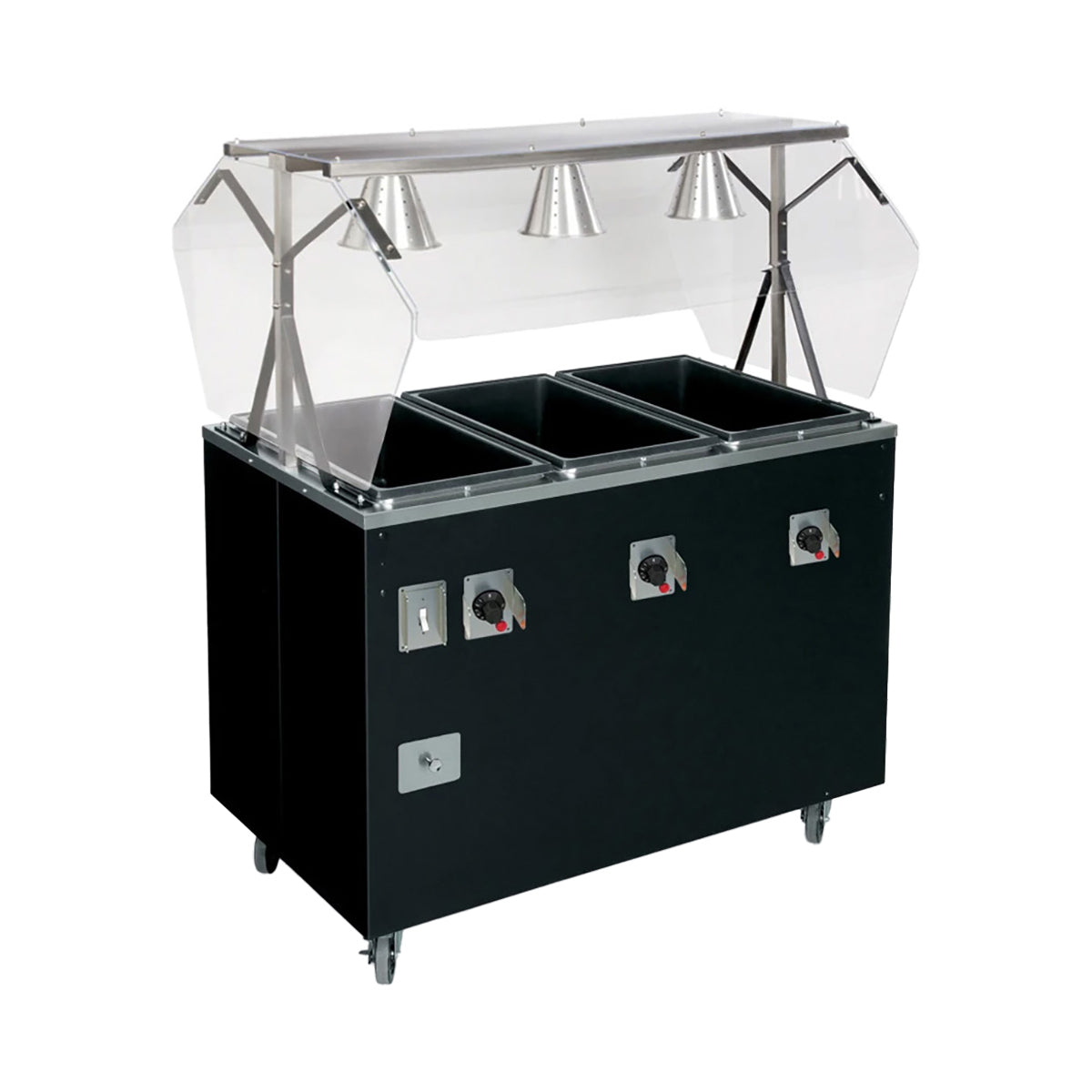 Vollrath 38728 46" 2-Series Affordable Portable (3) Open Well Hot Food Station