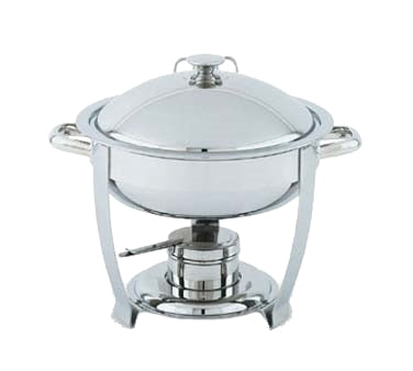 Vollrath 46502 Orion Round Chafer, 6-Qt (5.7 L) Steel,, 19" x 19--1/4" x 13-1/2" With Stand