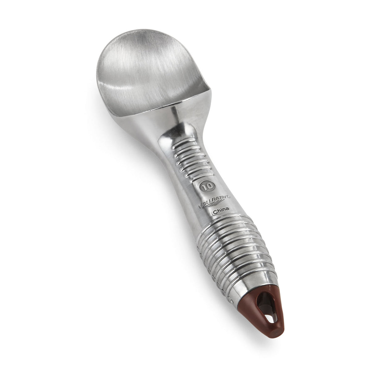 Vollrath 47274 Ice Cream Scoop, 4 oz Capacity, #10 Dipper, Brown Aluminum, Ergonomic Handle, NSF — Case of 12 pieces