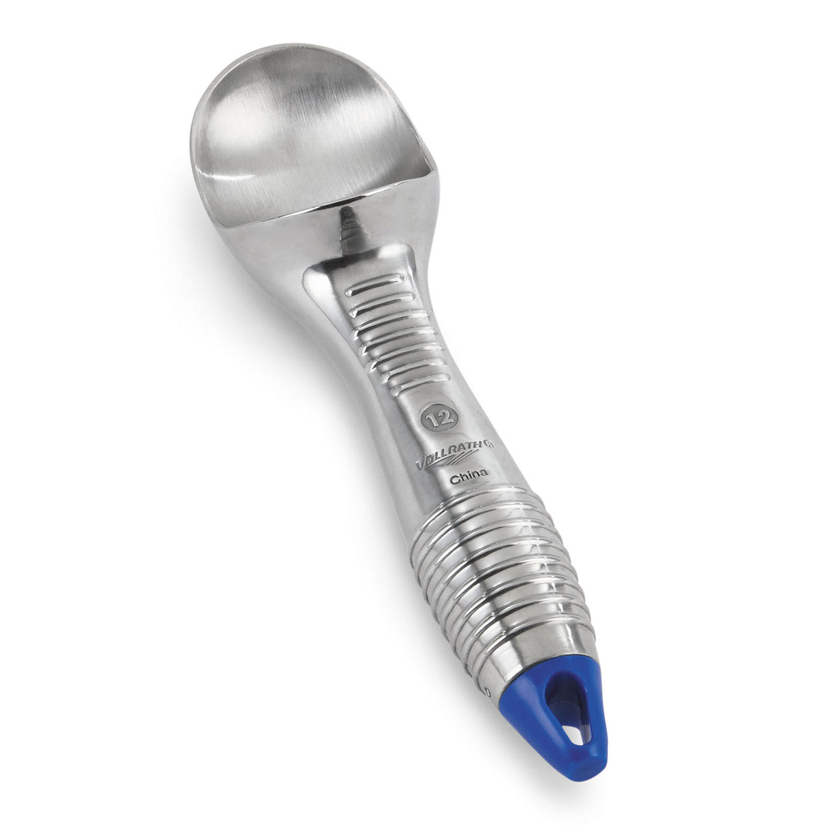 Vollrath 47275 Ice Cream Scoop, 3-4 oz, #12, Blue Aluminum, Ergonomic Handle — Case of 12 pieces