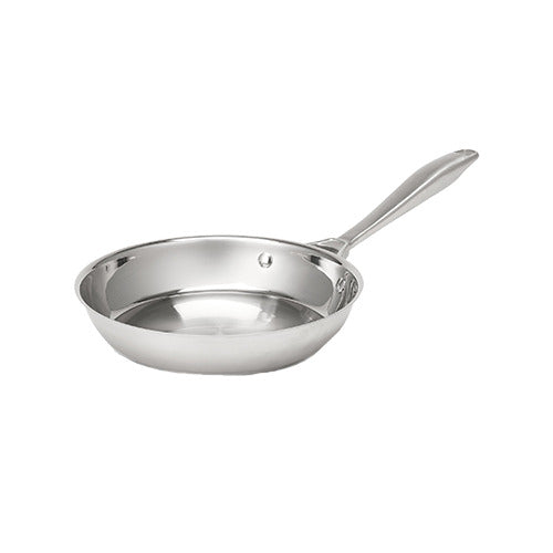 Vollrath 47751 Intrigue Fry Pan, 9-3/8" Dia, 18-8 Steel, Aluminum-Clad Bottom, Handle Natural Finish