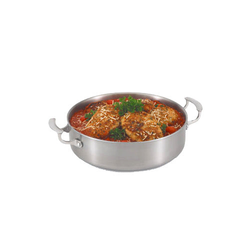 Vollrath 49425 Brazier Pan, 11-13/16" Dia., 6-5/16 Quart, 3-Ply Stainless Steel & Aluminum, Induction Ready