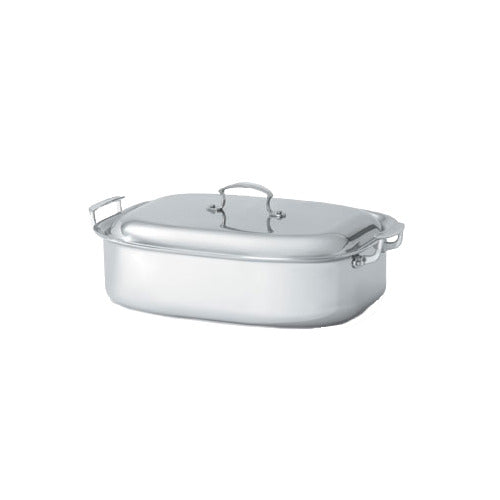 Vollrath 49431 Miramar French Oven, 7 Quart, 14"W x 11"D x 3"H, Stainless Steel with Cover