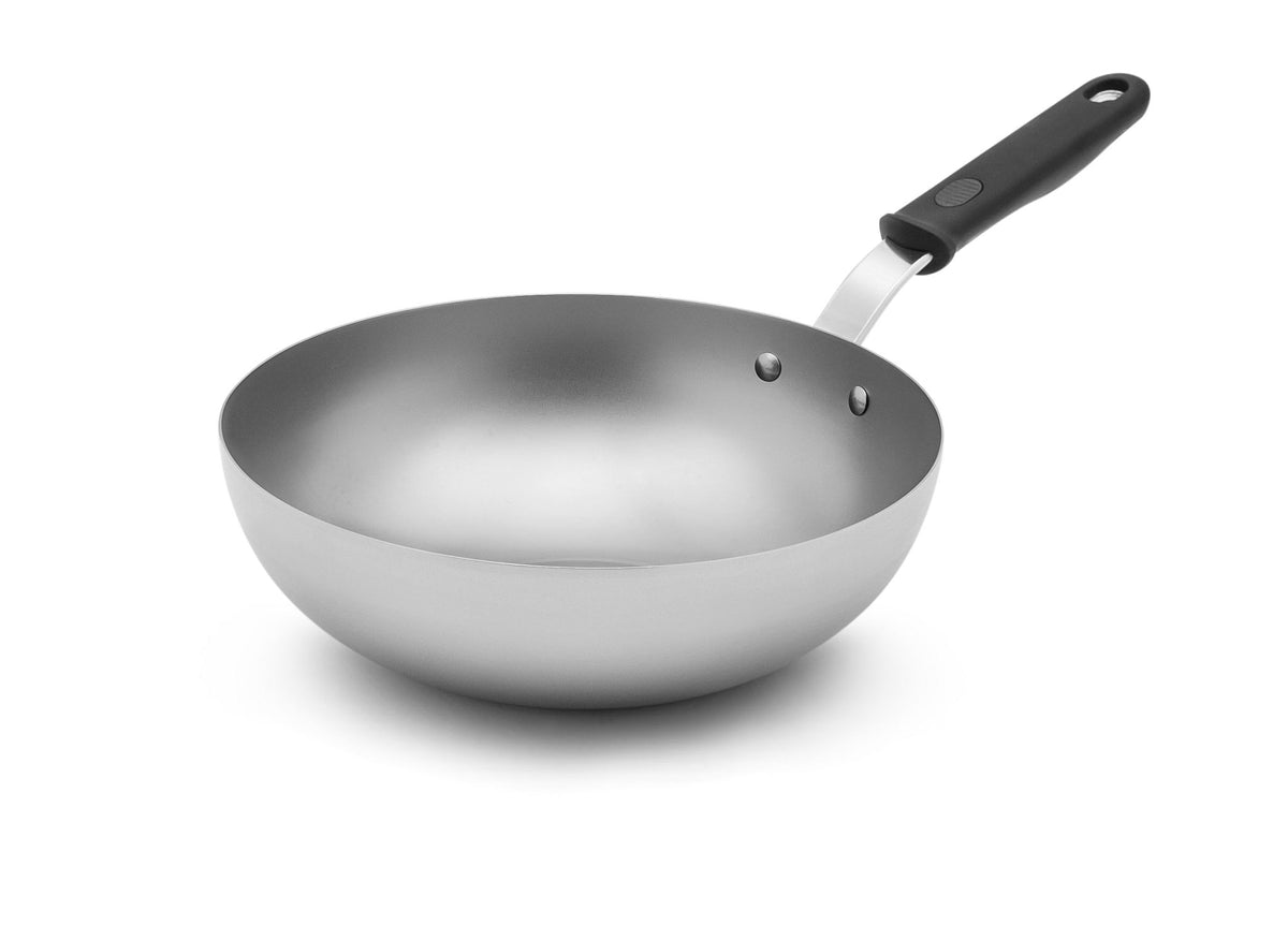 Vollrath 592149 Stir-Fry Pan, 11" Dia., Carbon Steel, Silicone Handle, 450°F Cont., 600°F, Induction